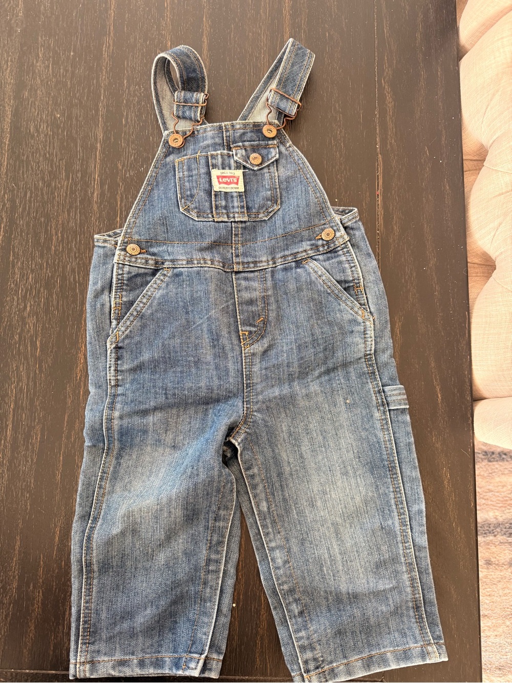 Levi's Kids Classic Blue Denim Overalls with Front Pocket